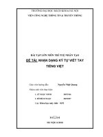 Bài tập lớn môn trí tuệ nhân tạo nhận dạng ký tự viết tay tiếng việt