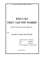 báo cáo thực tập tốt nghiệp công nghệ thông tin  tìm hiểu phân tích mã độc