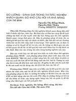 Đo lường - Đánh giá trong thi trắc nghiệm khách quan Độ khó câu hỏi và khả năng của thí sinh