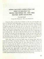 Nâng cao chất lượng Công tác Phục vụ bạn đọc tại Trung tâm Thông tin - Thư viện Đại học Quốc gia Hà Nội