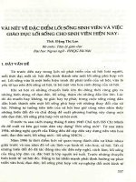 Vài nét vé đặc điếm lối sống sinh viên và việc giáo dục lối sống cho sinh viên hiện nay