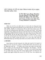 Xây dựng và tối ưu qui trình phân tích Asen trong mẫu tóc