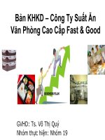 BẢN Kế HOẠCH KINH DOANH CÔNG TY SUấT ĂN VĂN PHÒNG CAO CấP FAST & GOOD
