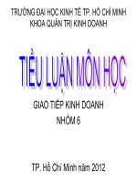 Tiểu luận môn giao tiêp kinh doanh KHÍ CHẤT CON NGƯỜI TRONG GIAO TIẾP