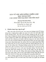 Bàn về việc bồi dưỡng chiến lược học ngoại ngữ cho sinh viên đại học chuyên ngữ