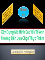 Xây dựng mô hình các yếu tố ảnh hưởng đến lựa chọn thực phẩm