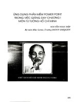 Ứng dụng phần mềm Power Point trong việc giảng dạy chương I môn Tư tưởng Hồ Chí Minh
