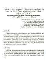 Thành phần hóa học lắng đọng khí quyển ướt tại khu công nghiệp Thượng Đình, TP. Hà Nội = Chemical composition of wet Atmospheric precipitation in Thuong Dinh industrial area of Hanoi