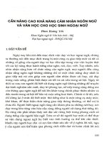 ần nâng cao khả năng cảm nhận ngôn ngữ và văn học cho học sinh ngoại ngữ