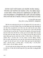 Đánh giá thời gian lưu nước khác nhau trong hệ thống sử dụng các ao sinh học chứa bèo tấm (WOLFIA ARRHIGA) và bèo tây (EICHHORNIAA CRASSIPES) kết hợp với hệ thống hào đất để xử lý nước thải có chất hữu cơ cao