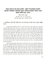 Đọc sách và ghi chép - Một phương pháp quan trọng trong quá trình nhận thức của sinh viên đại học