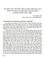 Vai trò của người trí thức tiểu tư sản trên địa hạt văn hóa qua nhóm báo Thanh Nghị những năm 1939-1945