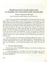 Về đội ngũ nữ cán bộ giảng dạy và nghiên cứu ớ Đại học Quốc gia Hà Nội