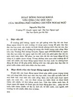 Hoạt động ngoại khóa với công tác đức dục của trường phổ thông chuyên ngữ