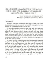 Kinh nghiệm biên soạn giáo trình và ứng dụng công nghệ vào giảng dạy kỹ năng đọc qua giáo trình  ENGLISH FOR IT