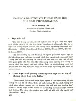 Văn hóa dân tộc với phong cách học của sinh viên ngoại ngữ