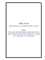 Tiểu luận thực trạng và giải pháp nhằm nâng cao hiệu quả tổ chức sử dụng văn bản tại chi nhánh công ty TNHH MTV cao su Đắk Lắk – nông trường cao su CUÔR ĐĂNG