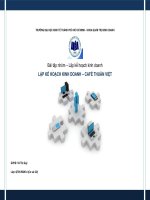 LẬP KẾ HOẠCH KINH DOANH – CAFÉ THUẦN VIỆT