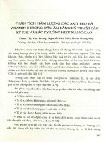 Phân tích hàm lượng các axit béo và vitamin E trong dầu ăn bằng kỹ thuật sắc ký khí và sắc ký lỏng hiệu năng cao