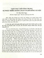 Giáo dục giới tính trong sự phát triển nhân cách và đời sống xã hội