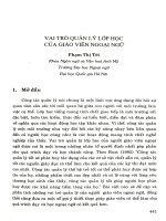 Vai trò quản lý lớp học của giáo viên ngoại ngữ