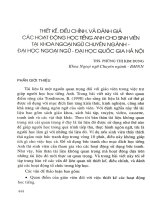 Thiết kế, điều chỉnh và đánh giá các hoạt động học tiếng Anh cho sinh viên tại Khoa Ngoại ngữ chuyên ngành - Đại học Ngoại ngữ - Đại học Quốc gia Hà Nội