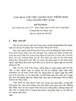 Văn hóa với việc giảng dạy tiếng Hán cho người Việt Nam