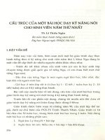 Cấu trúc của một bài học dạy kỹ năng nói cho sinh viên năm thứ nhất