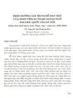 Định hướng giá trị nghề dạy học của sinh viên Sư phạm ngoại ngữ Đại học Quốc gia Hà Nội (Năm thứ nhất khoa Anh, Pháp, Nga - Năm học 2000-2001