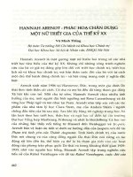 Hannah Arendt - Phác họa chân dung một nữ triết gia của thế ký XX