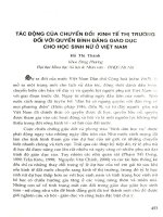 Tác động của chuyển đổi kinh tế thị trường đối với quyền bình đẳng giáo dục cho học sinh nữ ở Việt Nam