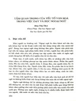 Tầm quan trọng của yếu tố văn hóa trong việc dạy và học ngoại ngữ