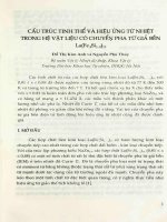Cấu trúc tinh thế và hiệu ứng từ nhiệt trong hệ vật liệu có chuyển pha từ giả bền La(FexSi1-x)13