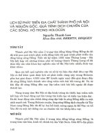 Lịch sử phát triển địa chất thánh phố Hà Nội và nguồn gốc, quá trình chuyển dịch của các sông, hồ trong Hococen