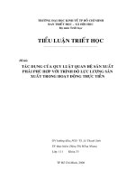 đề tài tác dụng của quy luật quan hệ sản xuất phải phù hợp với trình độ lực lưỡng sản xuất trong hoạt động thực tiễn
