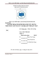 LẬP KẾ HOẠCH KINH DOANH XÂY DỰNG NHÀ MÁY SẢN XUẤT VẢI ĐỊA KỸ THUẬT VKT