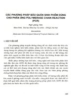 Các phương pháp bảo quản sinh phẩm dùng cho phản ứng Polymerase chain reaction (PCR