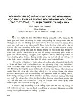 Đội ngũ cán bộ giảng dạy các bộ môn khoa học Mác-Lênin và tư tưởng Hồ Chí Minh với công tác tư tưởng, lý luận ở nước ta hiện nay