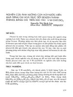 Nghiên cứu ảnh hưởng của hơi nước đến quá trình oxi hóa trực tiếp bezen thành phenol bằng oxi trên xác tác V-W-Oxit SiO2