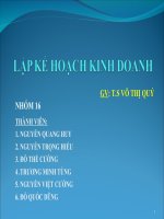 TIỂU LUẬN MÔN LẬP KẾ HOẠCH KINH DOANH CÔNG TY VẬN TẢI NIỀM TIN