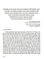 Nghiên cứu nhỏ về hoạt động viết sáng tạo và một vài ứng dụng của hoạt động viết sáng tạo trong dạy và học ngoại ngữ đối với năm thứ nhất khoa Anh - Đại học Ngoại ngữ - Đại học Quốc gia Hà Nội