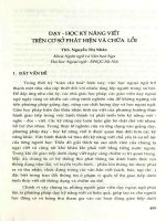 Dạy - học kỹ năng viết trên cơ sở phát hiện và chữa lỗi