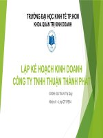 LẬP KẾ HOẠCH KINH DOANH CÔNG TY TNHH THUẬN THÀNH PHÁT