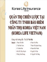 QUẢN TRỊ CHIẾN LƯỢC TẠI CÔNG TY TNHH BẢO HIỂM NHÂN THỌ KOREA VIỆT NAM KOREA LIFE VIETNAM