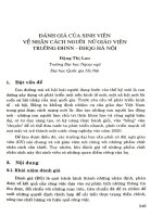 Đánh giá của sinh viên về nhân cách của người nữ giáo viên trường ĐHNN - ĐHQG Hà Nội
