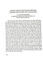 Về một thuật ngữ trong đổi mới phương pháp giảng dạy ngoại ngữ