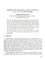 Nghiên cứu sự khuếch tán và hấp thụ của l37Cs, 85Sr trong đất