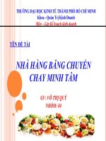 Tiểu luận môn lập kế hoạch kinh doanh NHÀ HÀNG BĂNG CHUYỀN CHAY MINH TÂM