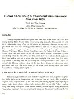 Phong cách nghệ sĩ trong phê bình văn học của Xuân Diệu
