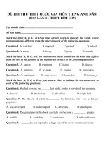 Đề thi thử THPT Quốc gia môn Anh năm 2015 lần 6